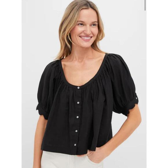 Tuckernuck Tops - Tuckernuck Black Linen Tully Top $128 NWT Extra Large XL